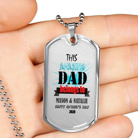 Dad Dog Tag Custom Picture Father’S Day Gift, This Amazing Dad Dog Tag Military Chain Necklace For Dad Father's Day Rakva