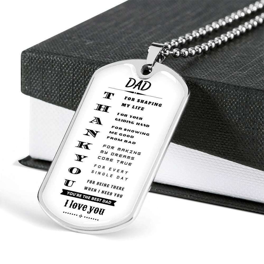 Dad Dog Tag Custom Picture Father’S Day Gift, To My Dad Thanks For Being My Dad Dog Tag Military Chain Necklace Father's Day Rakva