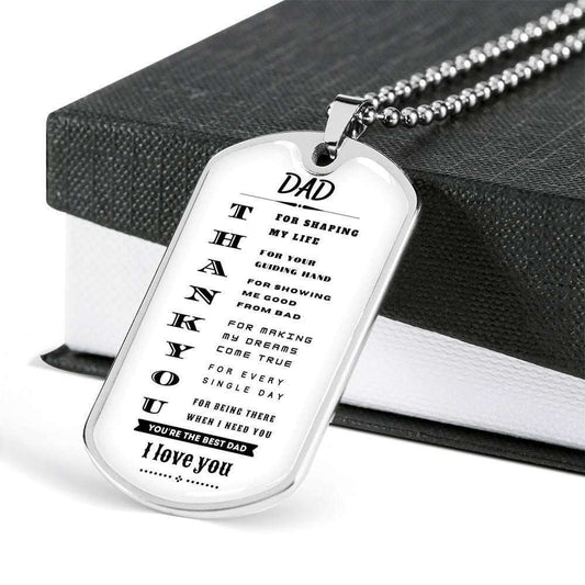 Dad Dog Tag Custom Picture Father’S Day Gift, To My Dad Thanks For Being My Dad Dog Tag Military Chain Necklace Father's Day Rakva