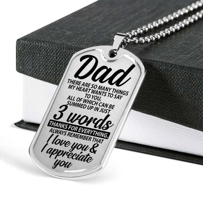 Dad Dog Tag Custom Picture Father’S Day Gift, To My Dad Thanks For Everything Dog Tag Military Chain Necklace Gift Father's Day Rakva