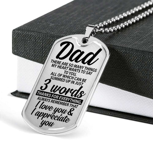 Dad Dog Tag Custom Picture Father’S Day Gift, To My Dad Thanks For Everything Dog Tag Military Chain Necklace Gift Father's Day Rakva