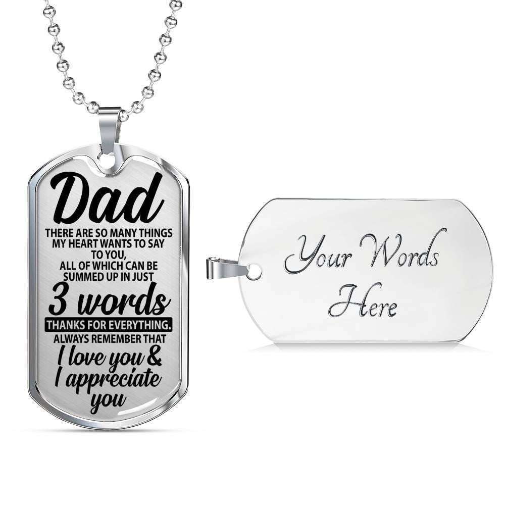 Dad Dog Tag Custom Picture Father’S Day Gift, To My Dad Thanks For Everything Dog Tag Military Chain Necklace Gift Father's Day Rakva