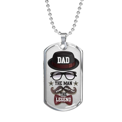Dad Dog Tag Custom Picture Father’S Day Gift, To My Dad The Man The Myth The Legend Dog Tag Military Chain Necklace Father's Day Rakva