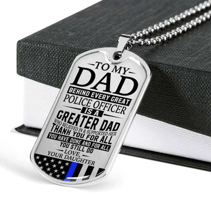 Dad Dog Tag Custom Picture Father’S Day Gift, To Police Officer Thank You For All You Do Dog Tag Military Chain Necklace Gift For Dad Father's Day Rakva