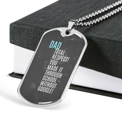 Dad Dog Tag Custom Picture Father’S Day Gift, Total Respect Dog Tag Military Chain Necklace For Dad Dog Tag Father's Day Rakva