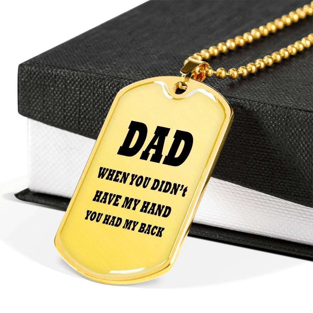 Dad Dog Tag Custom Picture Father’S Day Gift, When You Didn’T Have My Hand Dog Tag Military Chain Necklace For Dad Father's Day Rakva