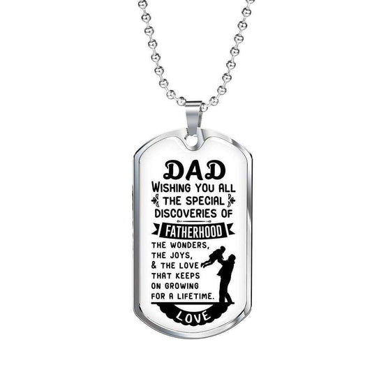Dad Dog Tag Custom Picture Father’S Day Gift, Wishing You All The Special Discoveries Of Fatherhood Dog Tag Military Chain Necklace For Dad Father's Day Rakva