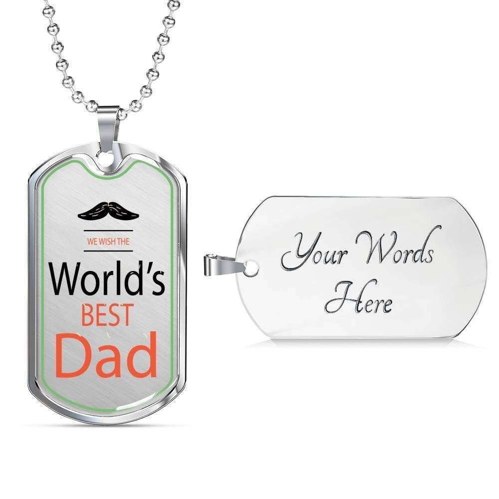 Dad Dog Tag Custom Picture Father’S Day Gift, Word Best Dad Dog Tag Military Chain Necklace For Dad Dog Tag Father's Day Rakva