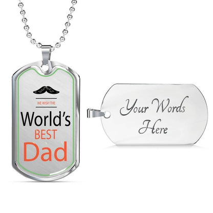 Dad Dog Tag Custom Picture Father’S Day Gift, Word Best Dad Dog Tag Military Chain Necklace For Dad Father's Day Rakva