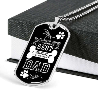 Dad Dog Tag, Custom Picture Father’S Day Gift World’S Best Dog Dad Dog Tag Military Chain Necklace Giving Dad Dog Tag Father's Day Rakva