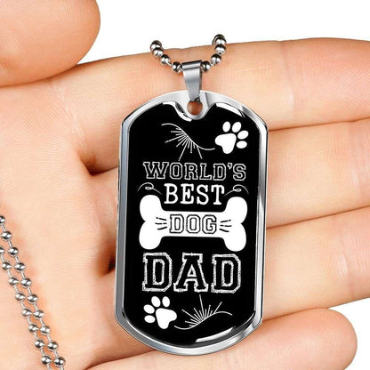 Dad Dog Tag, Custom Picture Father’S Day Gift World’S Best Dog Dad Dog Tag Military Chain Necklace Giving Dad Dog Tag Father's Day Rakva