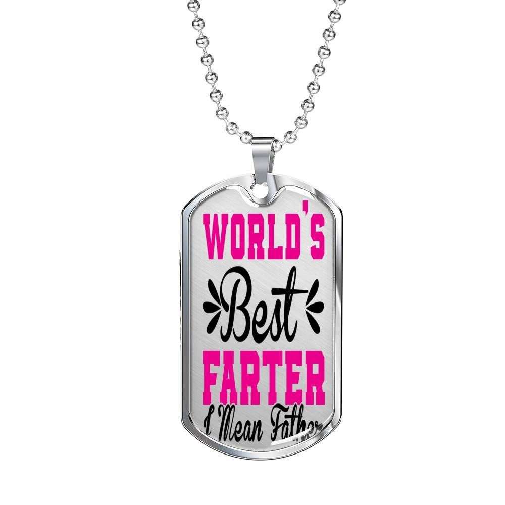 Dad Dog Tag, Custom Picture Father’S Day Gift World’S Best Farter I Mean Father Dog Tag Military Chain Necklace Giving Dad Dog Tag Father's Day Rakva