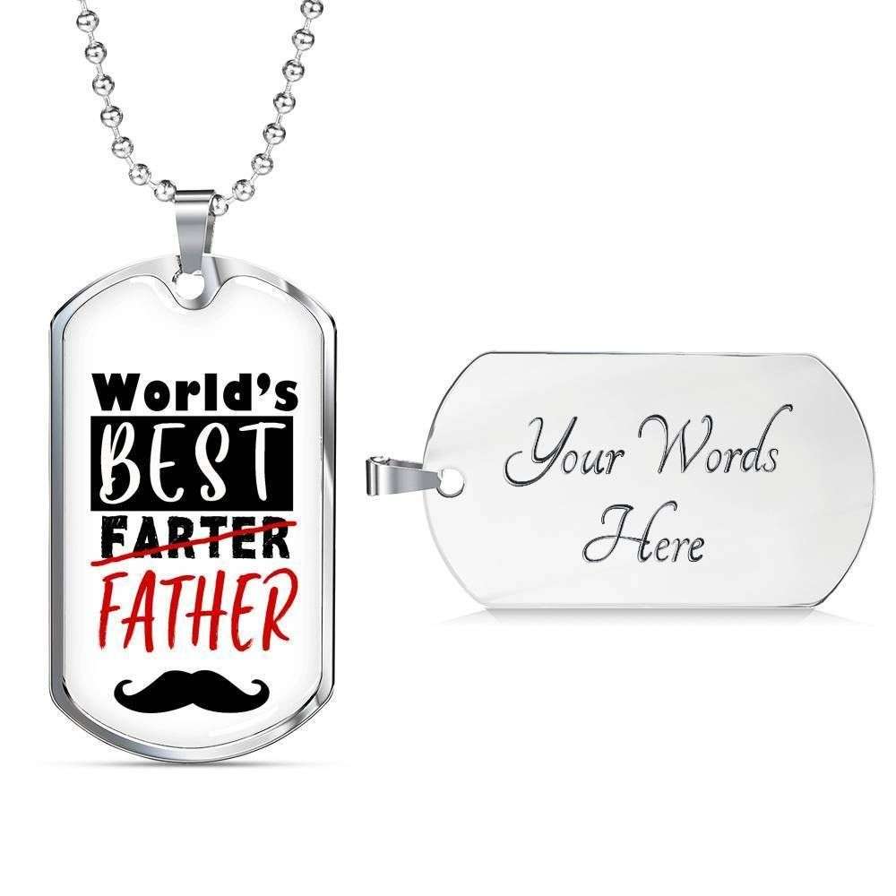 Dad Dog Tag Custom Picture Father’S Day Gift, World’S Best Father Dog Tag Military Chain Necklace For Dad Dog Tag Father's Day Rakva