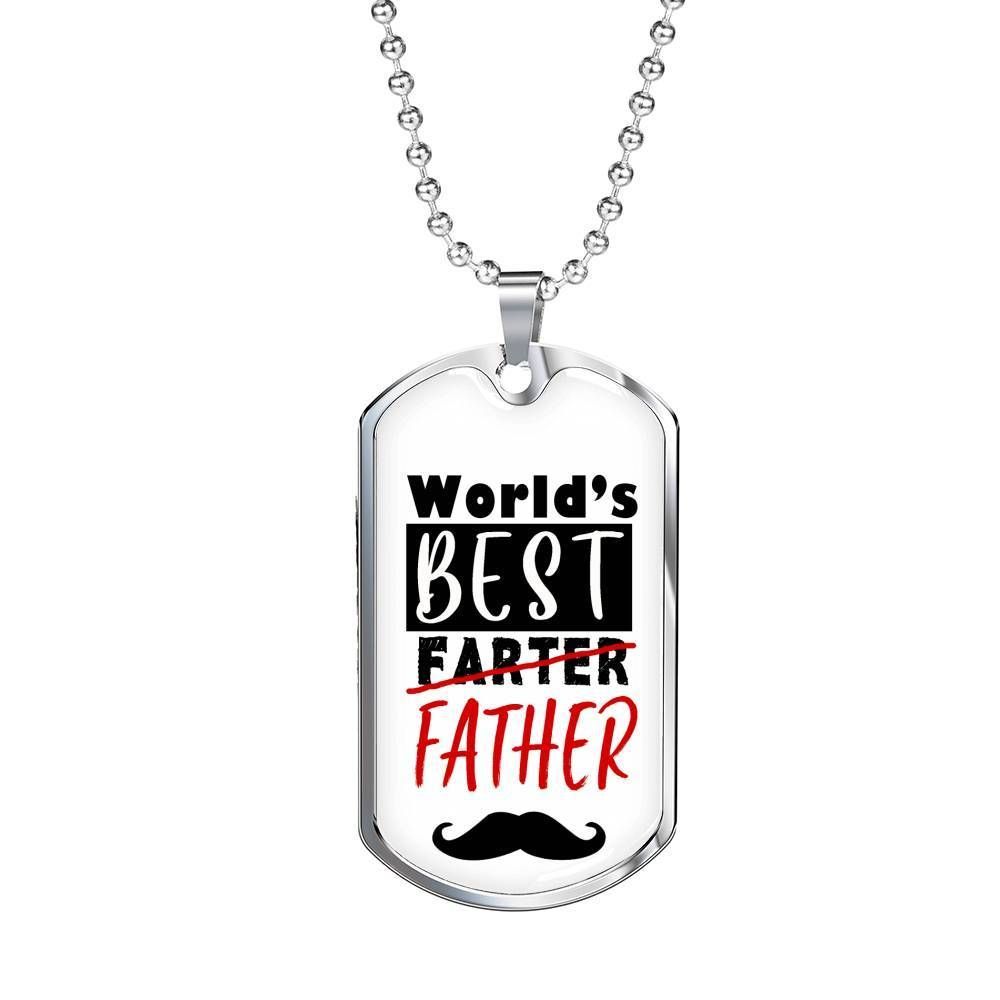 Dad Dog Tag Custom Picture Father’S Day Gift, World’S Best Father Dog Tag Military Chain Necklace For Dad Father's Day Rakva