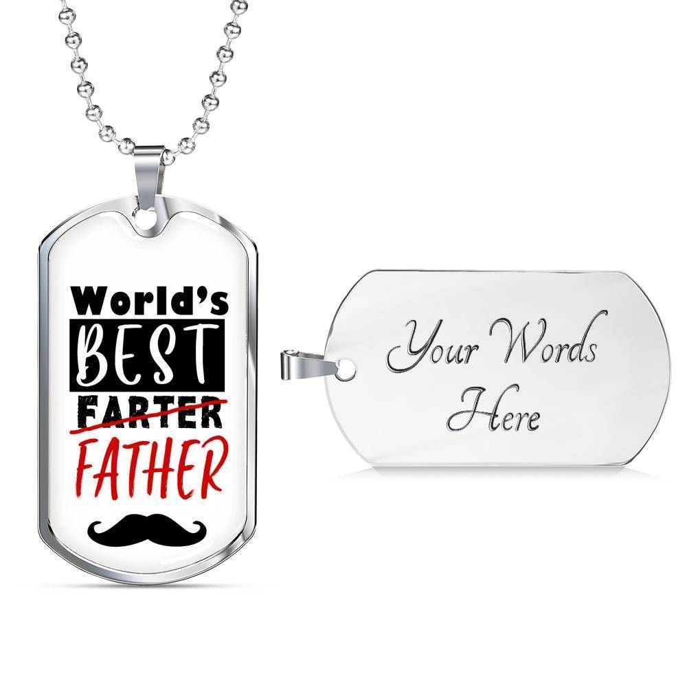 Dad Dog Tag Custom Picture Father’S Day Gift, World’S Best Father Dog Tag Military Chain Necklace For Dad Father's Day Rakva