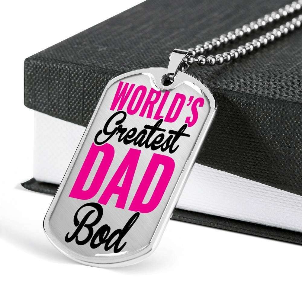 Dad Dog Tag, Custom Picture Father’S Day Gift World’S Greatest Dad Bod Dog Tag Military Chain Necklace Gift For Dad Dog Tag Father's Day Rakva