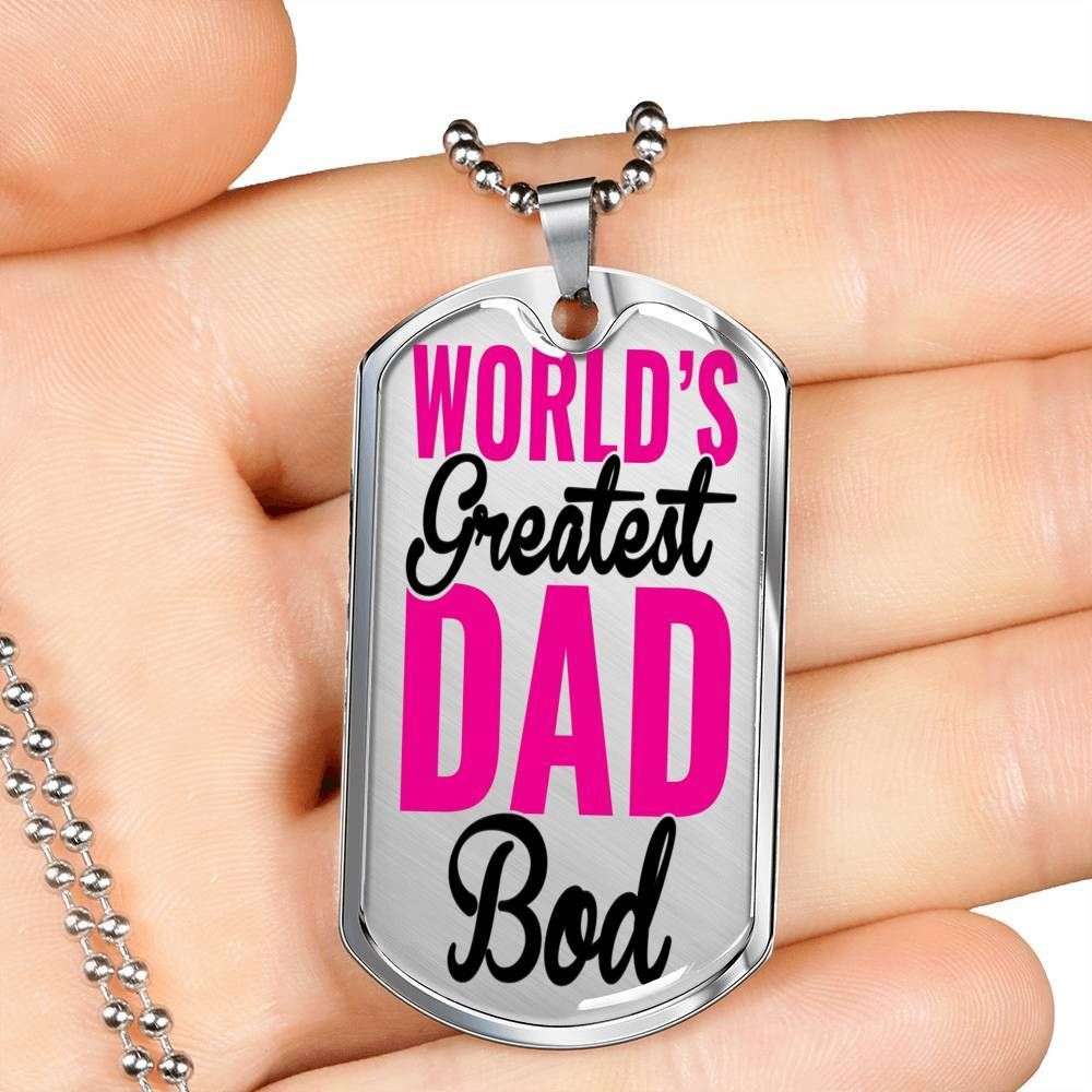 Dad Dog Tag, Custom Picture Father’S Day Gift World’S Greatest Dad Bod Dog Tag Military Chain Necklace Gift For Dad Dog Tag Father's Day Rakva