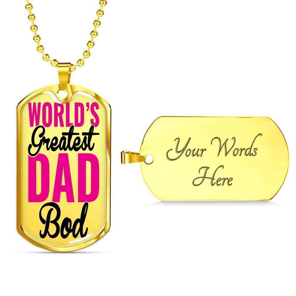 Dad Dog Tag, Custom Picture Father’S Day Gift World’S Greatest Dad Bod Dog Tag Military Chain Necklace Gift For Dad Dog Tag Father's Day Rakva