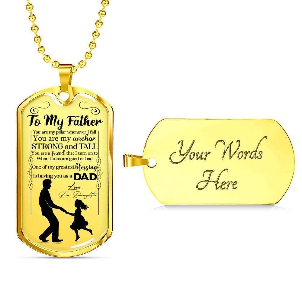 Dad Dog Tag, Custom Picture Father’S Day Gift You Are My Anchor Dog Tag Military Chain Necklace Gift For Father Dog Tag Father's Day Rakva