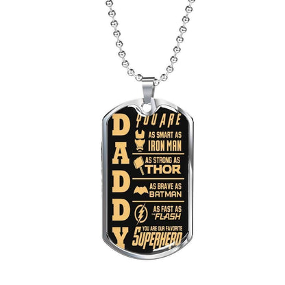 Dad Dog Tag Custom Picture Father’S Day Gift, You Are My Favorite Superhero Dog Tag Military Chain Necklace Gift For Dad Father's Day Rakva