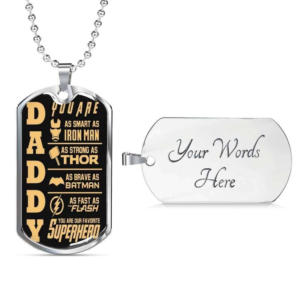Dad Dog Tag Custom Picture Father’S Day Gift, You Are My Favorite Superhero Dog Tag Military Chain Necklace Gift For Dad Father's Day Rakva