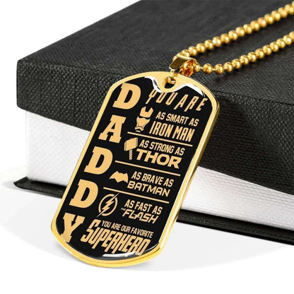 Dad Dog Tag Custom Picture Father’S Day Gift, You Are My Favorite Superhero Dog Tag Military Chain Necklace Gift For Dad Father's Day Rakva