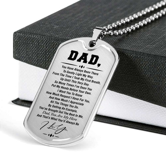 Dad Dog Tag Custom Picture Father’S Day Gift, You Are My Hero Dog Tag Military Chain Necklace For Dad Dog Tag Father's Day Rakva