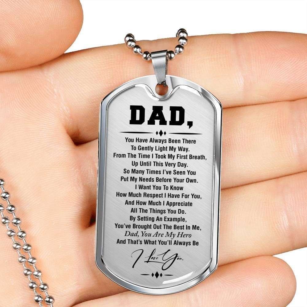 Dad Dog Tag Custom Picture Father’S Day Gift, You Are My Hero Dog Tag Military Chain Necklace For Dad Dog Tag Father's Day Rakva