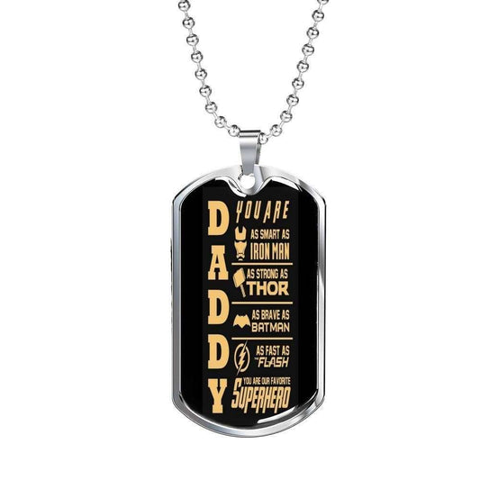 Dad Dog Tag Custom Picture Father’S Day Gift, You Are My Superhero Daddy Dog Tag Military Chain Necklace For Dad Father's Day Rakva