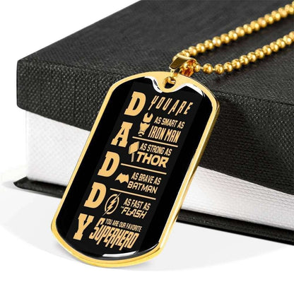 Dad Dog Tag Custom Picture Father’S Day Gift, You Are My Superhero Daddy Dog Tag Military Chain Necklace For Dad Father's Day Rakva