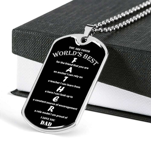 Dad Dog Tag, Custom Picture Father’S Day Gift You Are World’S Best Father Dog Tag Military Chain Necklace For Men Dog Tag Father's Day Rakva