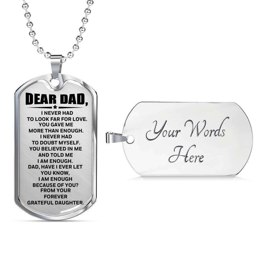 Dad Dog Tag Custom Picture Father’S Day Gift, You Believe In Me Dog Tag Military Chain Necklace Gift For Dad Dog Tag Father's Day Rakva