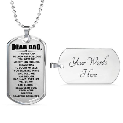 Dad Dog Tag Custom Picture Father’S Day Gift, You Believe In Me Dog Tag Military Chain Necklace Gift For Dad Father's Day Rakva