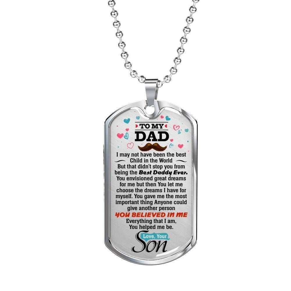 Dad Dog Tag Custom Picture Father’S Day Gift, You Believed In Me Everything Dog Tag Military Chain Necklace Gift For Dad Father's Day Rakva