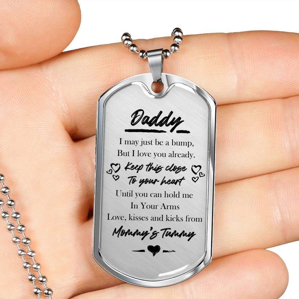 Dad Dog Tag, Custom Picture Father’S Day Gift You Can Hold Me In Your Arms Dog Tag Military Chain Necklace Gift For Daddy Dog Tag Father's Day Rakva
