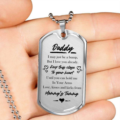 Dad Dog Tag, Custom Picture Father’S Day Gift You Can Hold Me In Your Arms Dog Tag Military Chain Necklace Gift For Daddy Dog Tag Father's Day Rakva
