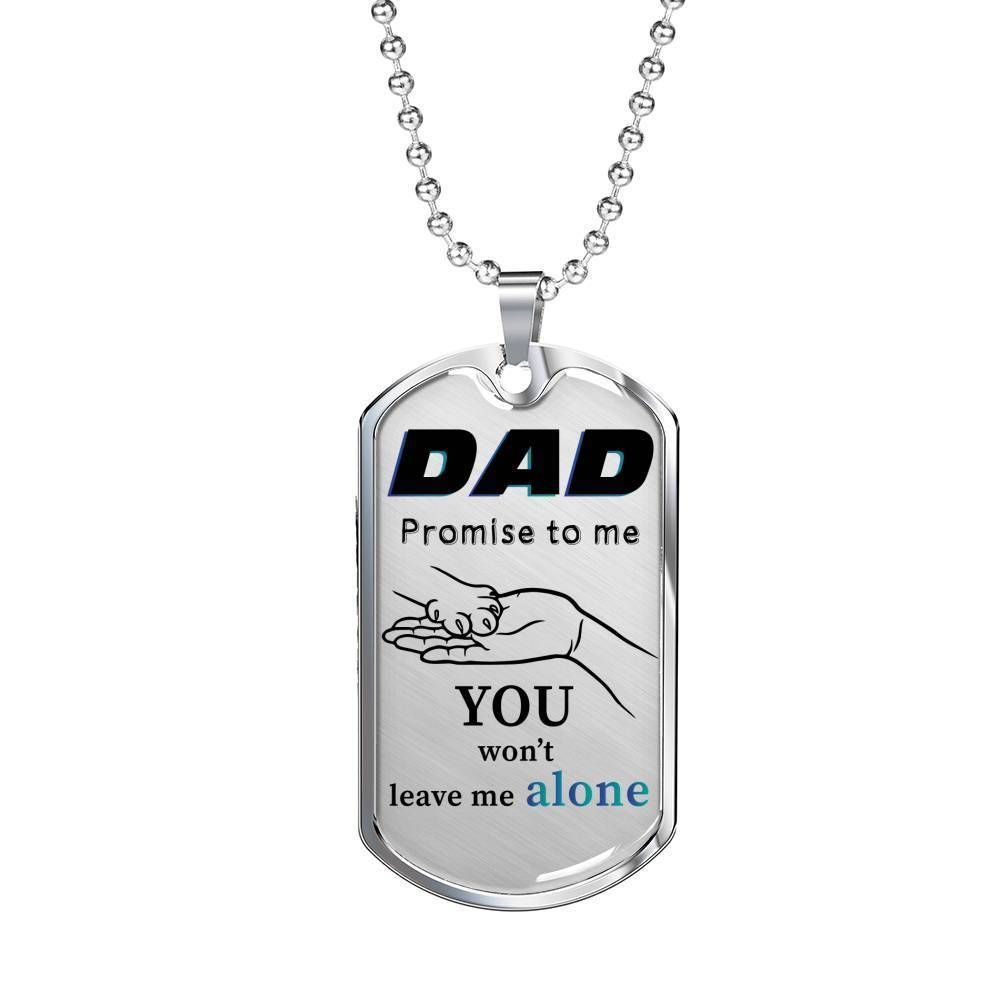 Dad Dog Tag Custom Picture Father’S Day Gift, You Won’T Leave Me Alone Dog Tag Military Chain Necklace Gift For Dad Father's Day Rakva