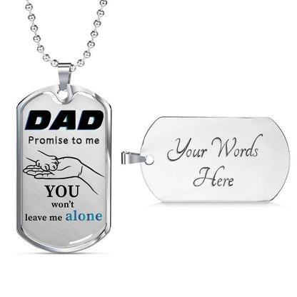 Dad Dog Tag Custom Picture Father’S Day Gift, You Won’T Leave Me Alone Dog Tag Military Chain Necklace Gift For Dad Father's Day Rakva