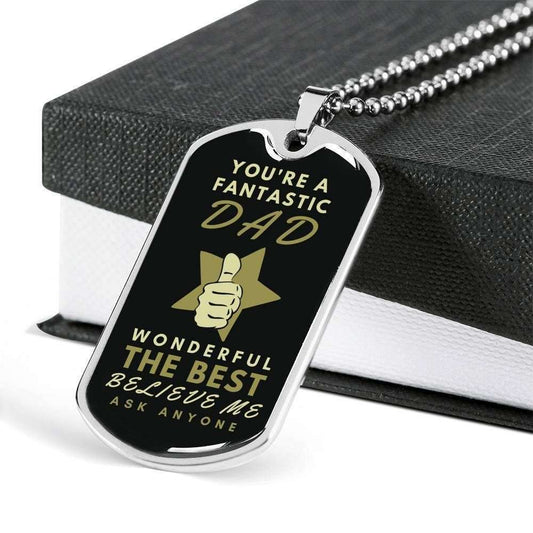 Dad Dog Tag Custom Picture Father’S Day Gift, You’Re A Fantastic Dad Dog Tag Military Chain Necklace For Dad Dog Tag Father's Day Rakva