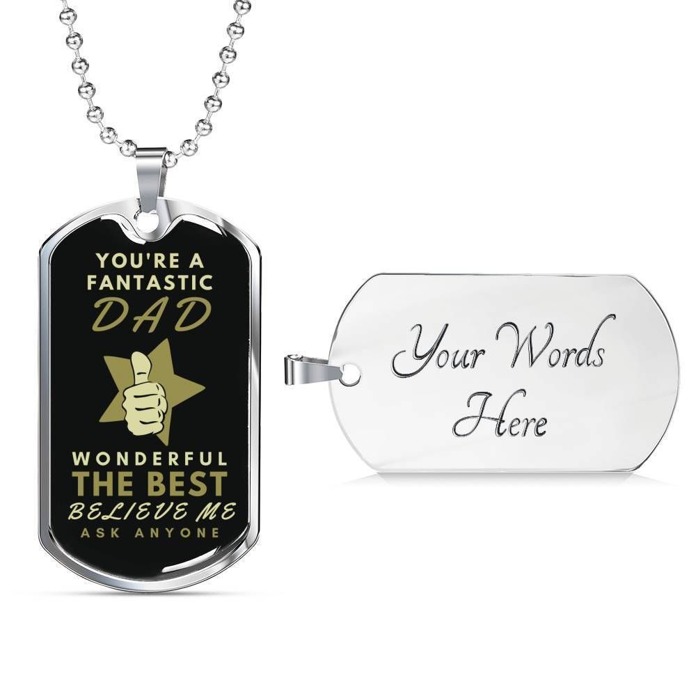Dad Dog Tag Custom Picture Father’S Day Gift, You’Re A Fantastic Dad Dog Tag Military Chain Necklace For Dad Father's Day Rakva