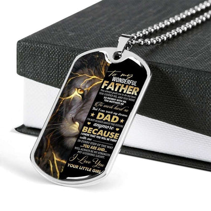 Dad Dog Tag Custom Picture Father’S Day Gift, You’Re And Will Always Be My Strength Dog Tag Military Chain Necklace For Dad Father's Day Rakva