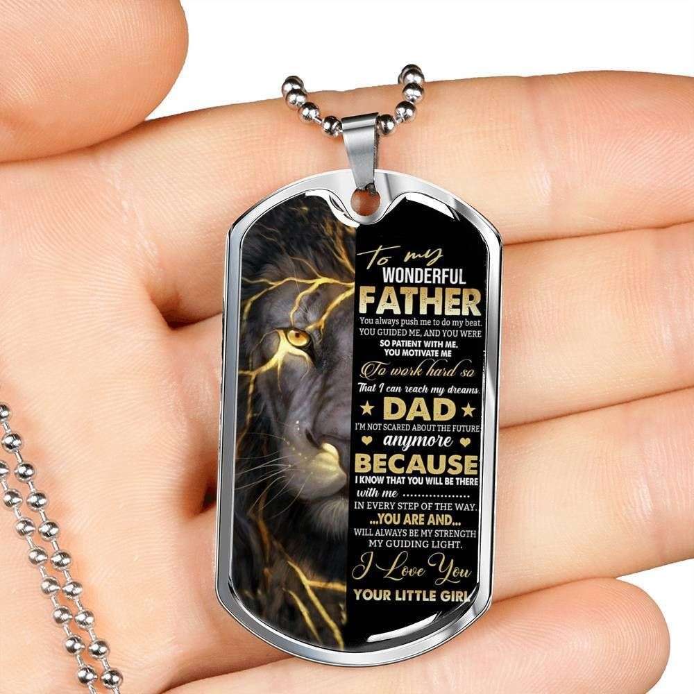 Dad Dog Tag Custom Picture Father’S Day Gift, You’Re And Will Always Be My Strength Dog Tag Military Chain Necklace For Dad Father's Day Rakva