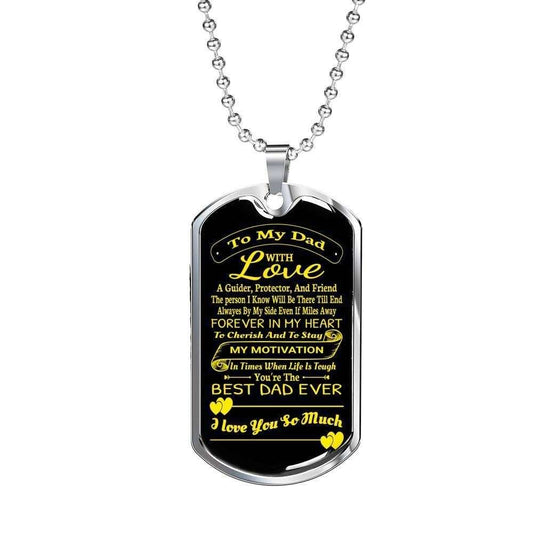 Dad Dog Tag Custom Picture Father’S Day Gift, You’Re The Best Dad Ever Dog Tag Military Chain Necklace For Dad Father's Day Rakva