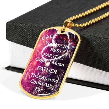 Dad Dog Tag Custom Picture Father’S Day Gift, You’Re The Best Partner Dog Tag Military Chain Necklace For Dad Dog Tag Father's Day Rakva