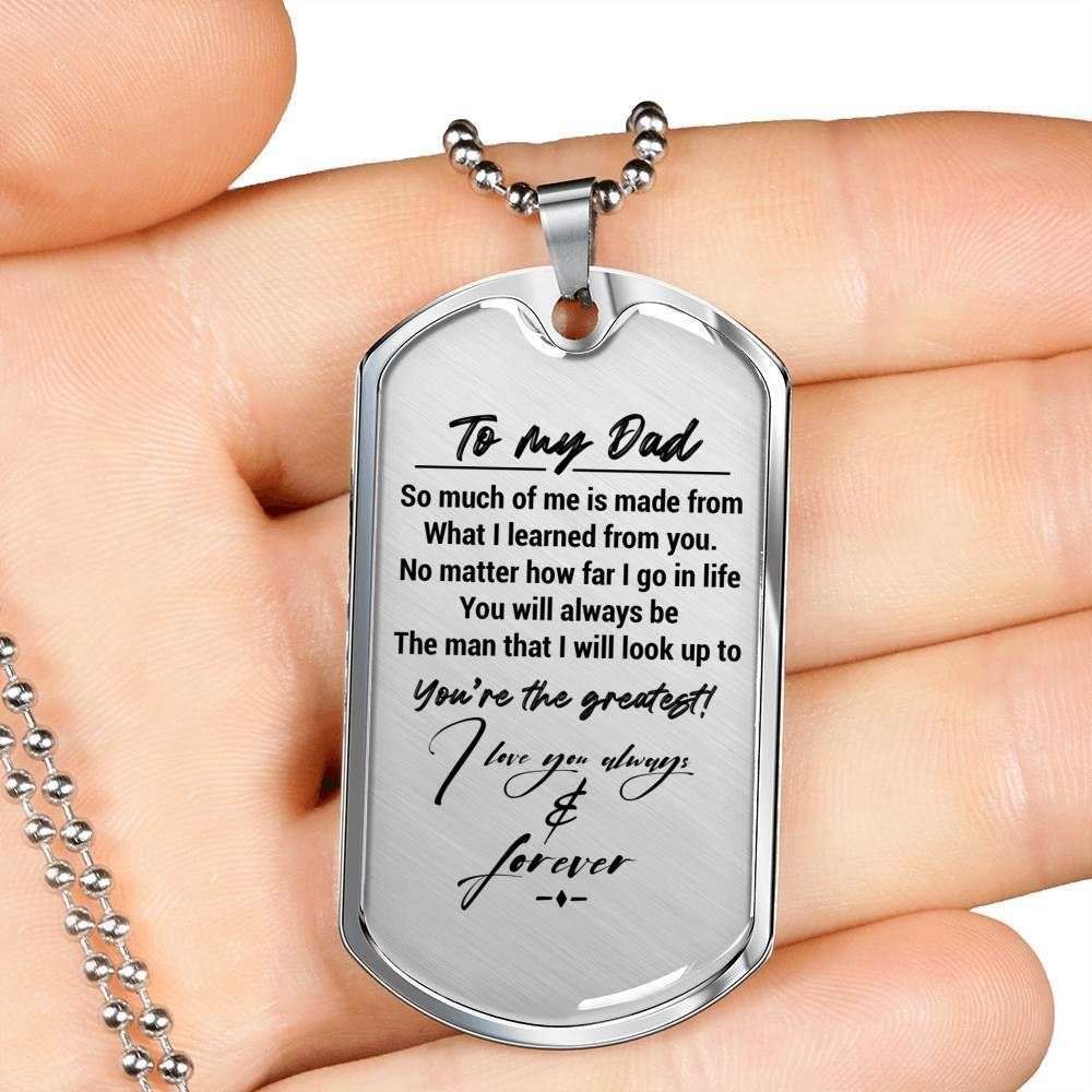 Dad Dog Tag Custom Picture Father’S Day Gift, You’Re The Greatest Dog Tag Military Chain Necklace For Dad Dog Tag Father's Day Rakva