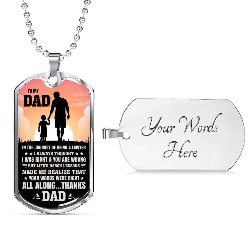 Dad Dog Tag Custom Picture Father’S Day Gift, Your Words Were Right Dog Tag Military Chain Necklace For Dad Dog Tag Father's Day Rakva
