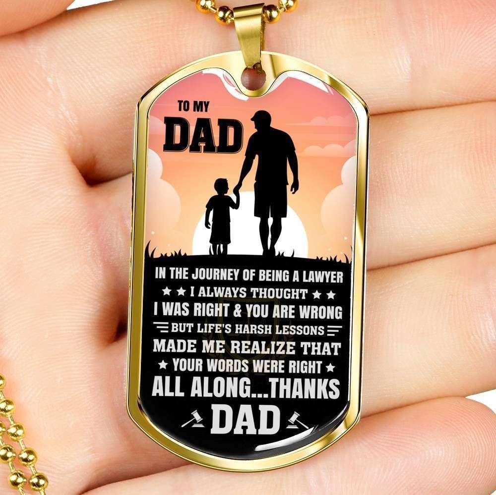 Dad Dog Tag Custom Picture Father’S Day Gift, Your Words Were Right Dog Tag Military Chain Necklace For Dad Dog Tag Father's Day Rakva