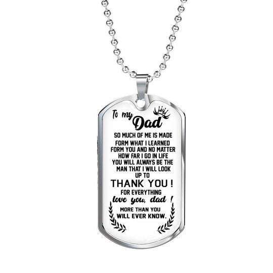 Dad Dog Tag Custom Picture Father’S Day, Give You A Special Thanks Dog Tag Necklace For Daddy Father's Day Rakva