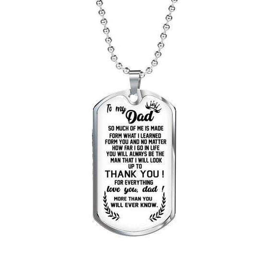 Dad Dog Tag Custom Picture Father’S Day, Give You A Special Thanks Dog Tag Necklace For Daddy Father's Day Rakva
