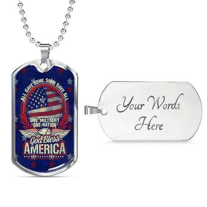 Dad Dog Tag Custom Picture Father’S Day, God Bless America Veteran Dad Necklace For Dad Father's Day Rakva